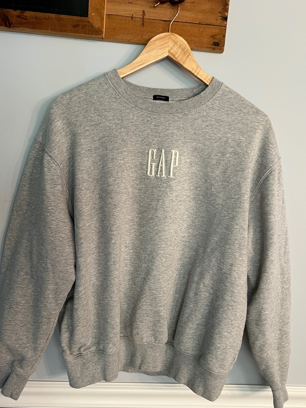 GAP Heavyweight Gray Logo Sweatshirt Oversized Small